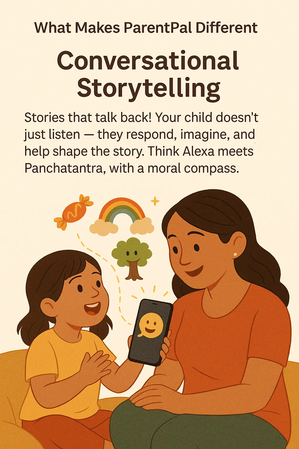 ParentPal interactive storytelling illustration